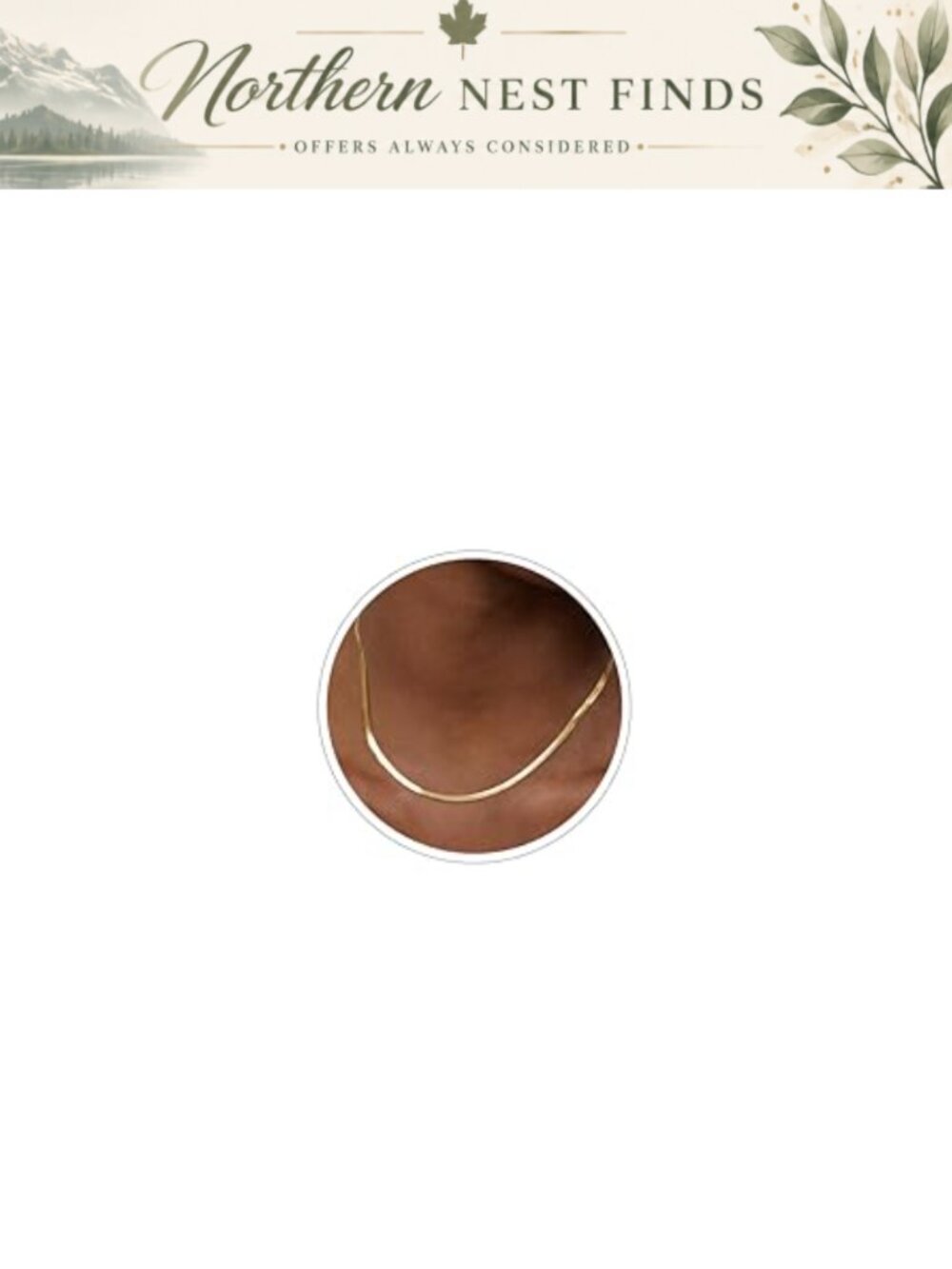 14K Gold Filled Herringbone Chain Necklace Dainty Choker for Women